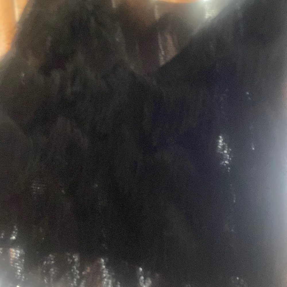 Sexy black tank top with fringe
